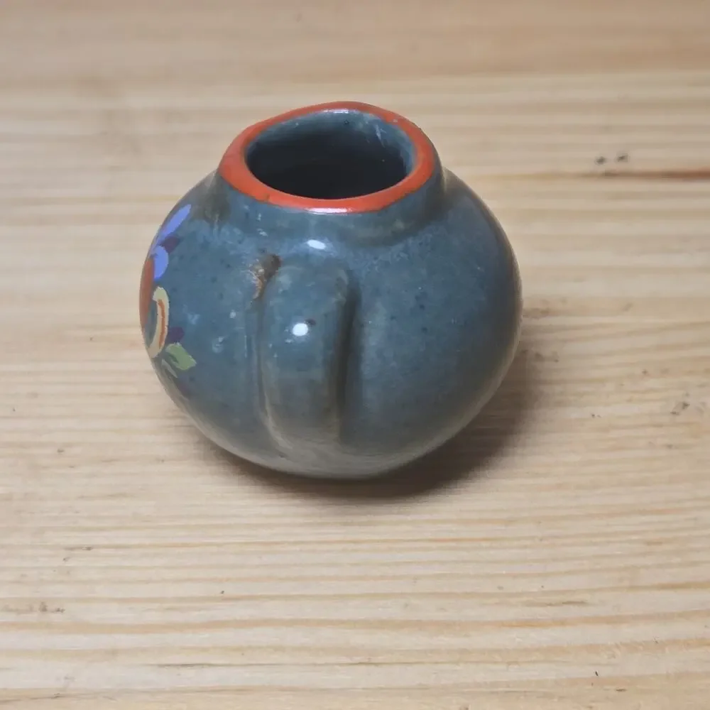 Vintage Miniature Dollhouse Clay‎ Hand Painted West Germany Pot Pitcher Vase